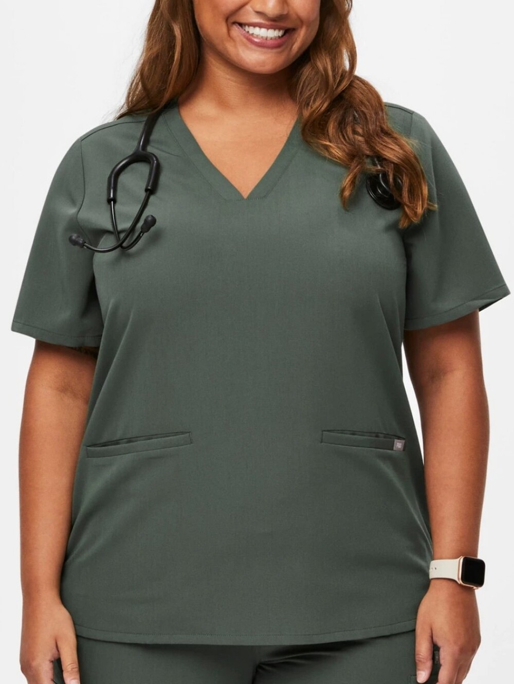 NEW Figs Moss Casma 3 Pocket Scrub Top XXL